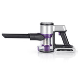 CLEANmaxx Akku-Zyklon-Staubsauger Digital-Display in anthrazit/silber/lila mit 22,2V Akku und praktischem Aluminium-Rohr.