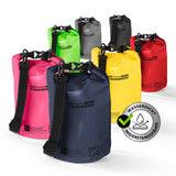 Where Tomorrow Dry Bag 5L - Style 01 - Dunkelblau, wasserdichter, robuster Outdoor-Rucksack mit verstellbarem Schultergurt und Rolltop-Verschluss.