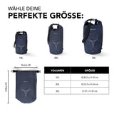 #DoYourOutdoor Dry Bag 30L Dunkelblau, wasserdichter Outdoor-Rucksack mit robustem Rolltop und verstellbarem Schultergurt.