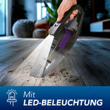 CLEANmaxx Akku-Handstaubsauger kabellos mit EPA-Filter, LED-Licht, 3500 Pa Saugleistung und 18 Min. Laufzeit, leicht und kompakt.