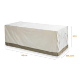 LUMALAND Abdeckplane für Gartentisch 183x114,3x67,3 cm, beige, wasserdicht, UV-Schutz, reißfestes 600D Oxford Gewebe, mit Tragegriffen