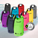 Where Tomorrow Dry Bag 20L - Style 01 - Grün, wasserdichter, robuster Outdoor-Rucksack mit Rolltop und verstellbarem Schultergurt.