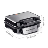 GOURMETmaxx Waffeleisen für Belgische Waffeln Edelstahl/schwarz mit Kontrollleuchte, Cool-Touch-Griff und antihaftbeschichteten Platten.