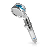 EASYmaxx Duschkopf mit Wasserstopp & Druckregler, Präzisionsdüsen, Filterkartusche und 360° Kugelgelenk.