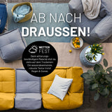 LUMALAND Sitzsack-Sofa Mittelstück senfgelb, 200 L Volumen, wetterfest, mit modular kombinierbarem System und extrastarken Nähten.