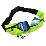 #DoYourFitness Laufgurt FunRunner grün mit zwei Taschen für Smartphone, Schlüssel und Karten, wasserabweisend und reflektierend.