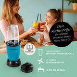 GOURMETmaxx Mr. Magic Power 400 Pro mit Zubehörset M, kompakter Mixer für Shakes, Smoothies, Pestos mit To-go-Deckel und Edelstahlklingen.