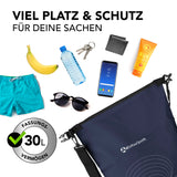 #DoYourOutdoor Dry Bag 30L - Dunkelblau wasserfester Rucksack mit großem Fassungsvermögen und robustem Rolltop-Verschluss für Outdoor-Aktivitäten.