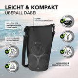 #DoYourOutdoor Dry Bag 5L - Schwarz, wasserdichter, robuster Rucksack mit UV-Schutz, Rolltop-Verschluss und verstellbarem Schultergurt.