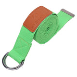 #DoYourYoga Yogagurt Amita hellgrün mit stabilem Metall-Ring-Verschluss, 260 x 3,8 cm, unterstützt Dehnung und Asanas.
