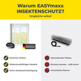 EASYmaxx Moskitonetz für Fenster bis 110 x 130 cm mit selbstklebendem Klettband für einfachen, stabilen Insektenschutz ohne Sichtbeeinträchtigung.
