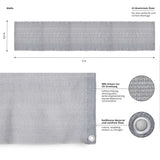 LUMALAND Balkonsichtschutz inkl. Befestigungsseil 0,9 x 5 m Hellgrau, reißfest, UV-beständig, mit Aluminiumösen für einfache Montage.