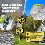 Where Tomorrow - Pop up Pavillon - Faltpavillon - 10 Sek. Quick-up-Aufbau - Hellgrau, wasser- und wetterfest mit UV- und Regenschutz.