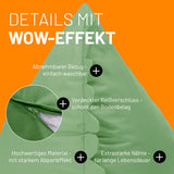 LUMALAND Kindersitzsack Animal Line Monster - Pastell Grün mit abnehmbarem Bezug, verdecktem Reißverschluss und robusten Nähten für lange Haltbarkeit.