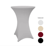 LUMALAND Stehtischhusse - Tisch Bezug - Husse - Ø 70-75 cm - Silbergrau elegante, strapazierfähige und abwischbare Passform für Stehtische.