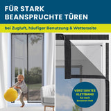 HOBERG Insekten- & Pollenschutzvorhang mit XXL-Magnetbändern – 90 x 210 cm für stark beanspruchte Türen mit verstärktem Klettband.