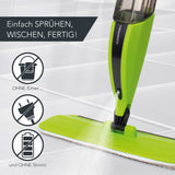 CLEANmaxx Spray-Mopp 420 ml limegreen/schwarz mit integrierter Sprühfunktion und abnehmbarem Wassertank für schonende Bodenreinigung.