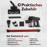 CLEANmaxx Akku-Zyklon-Staubsauger 22,2V kupferrot/schwarz mit elektrischem Bodendüsen-Set und praktischem Zubehör.