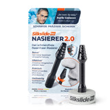 Silkslide Pro Nasenhaartrimmer - Nasierer 2.0 inkl. Keramikständer mit scharfem, präzisem Nasierkopf und innovativem Klingenschutz.