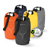 #DoYourOutdoor Dry Bag 30L - Schwarz wasserdichter, robuster Outdoor-Rucksack mit verstellbarem Schultergurt und Rolltop-Verschluss.