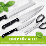 GOURMETmaxx Messerschärfer anthrazit/schwarz mit Saugnapf für Messer und Scheren, automatische Winkeleinstellung für perfekten Schliff.