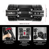 FitEngine verstellbare Kurzhantel - 16 Gewichte von 3 bis 22,7 kg, platzsparend, mit Drehgriff und Aufbewahrungsstation.