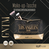 GNTM Schminktasche - schwarz/gold mit robustem Material, Innenfach und idealer Größe für unterwegs und Beauty-Auffrischung.