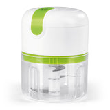 GOURMETmaxx Multi-Zerkleinerer inkl. USB-Kabel, kompakt, 250 ml, weiß/limegreen, mit Edelstahlklingen und spülmaschinengeeignetem Mixbehälter.