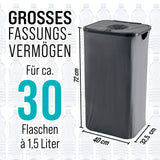WELLENBORG Pfandflaschen-Sammelbehälter 100 l mit 2 Tragetaschen und Klettverschluss, fasst ca. 30 Flaschen à 1,5 Liter, wasserabweisend, praktisch.