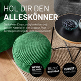 LUMALAND Sitzsack Pouf (Cord-Reihe), 50L Dunkelgrün mit waschbarem Bezug, flexibel als Hocker, Ablage, robust und langlebig im Vintage-Look.