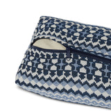 #DoYourYoga Yoga-Bolster Paravati mit Bio-Dinkelspelz, waschbarem Bezug, Größe 67x22x13 cm, Style 4 Blau-Weiß.