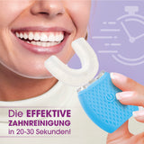 VITALmaxx 360° Schall-Zahnbürste mit LED-Blaulicht & Vibration für effektive Reinigung in 20–30 Sekunden mit weichen Silikonborsten.