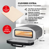 GOURMETmaxx Elektro-Pizzaofen mit Pizzaheber, Touchdisplay und herausnehmbarem Pizzastein bis 32 cm Durchmesser.