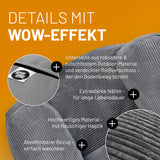 LUMALAND Modularer Sessel aus der Cord-Reihe, 96x72x70cm - Bezug soft & waschbar - Grau mit robustem Boden und abnehmbarem Bezug.