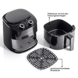 GOURMETmaxx Heißluft-Fritteuse Mechanisch 4,5 l Schwarz mit Frittierkorb und spülmaschinenfestem Einsatzrost.