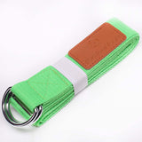 #DoYourYoga Yogagurt Amita hellgrün mit stabilem Metall-Ring-Verschluss, 260 x 3,8 cm, ideal für Yoga und Dehnübungen.