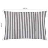 LUMALAND Sonnensegel 100% HDPE mit Stabilisator für UV-Schutz rechteckig 3 x 4 m in Grau/Weiß mit Ringbefestigung