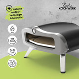 Rachs KOCHWERK Gas-Pizzaofen für Pizzen bis zu Ø 34 cm mit 450°C, Cordierit-Pizzastein und Thermometer am Gehäuse.