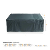 LUMALAND Abdeckplane für Gartenmöbel 200x160x70 cm, wasserdicht, reißfest, UV-Schutz, grün/grau, schützt vor Witterungseinflüssen.