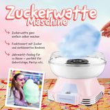 GOURMETmaxx Zuckerwatte-Maschine - rosa im Retro-Design mit abnehmbarer Schüssel und klarem Spritzschutz.