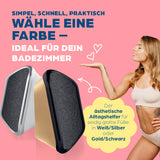 HornyFeet Hornhautentferner für die Dusche, extragroße Hornhautfeile in Weiß für hygienische, einfache Fußpflege ohne Bohren.