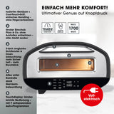 GOURMETmaxx Elektro-Pizzaofen mit Pizzaheber, Touchdisplay, Timer, 8 Programmen, isoliertem Gehäuse und 3-fach verglastem Sichtfenster.