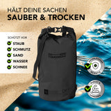 Where Tomorrow Dry Bag 10L - Style 01 - Schwarz, wasserdichter und robuster Rucksack für Outdoor-Abenteuer.