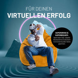 LUMALAND Sitzsack GIANT aus der Cord-Reihe, 135 x 100 cm mit softem, waschbarem Bezug in Senfgelb, extra groß und bequem.