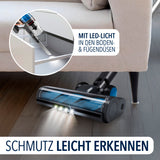 CLEANmaxx AeroTec 500 Staubsauger mit Absaugstation – Boden- und Fugendüse mit LED-Licht für bessere Sicht auf Schmutz.