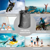 #DoYourOutdoor Dry Bag 5L - Grau, wasserdichter und robuster Dry Bag für vielseitige Outdoor-Aktivitäten wie Rafting, Reisen und Fahrrad fahren.