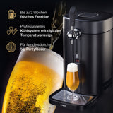 BIER MAXX Bierzapfanlage - frisches Fassbier bis zu 2 Wochen, professionelles Kühlsystem, digitale Temperaturanzeige, 5-L Partyfässer geeignet.