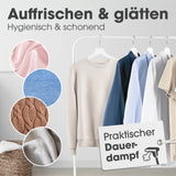 CLEANmaxx 2in1-Dampfbürste – Hemden, Blusen & Co. hygienisch auffrischen und glätten mit praktischem Dauerdampf.