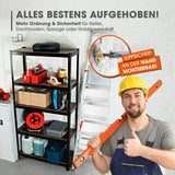 EASYmaxx 2 in 1 Schwerlastregal & Werkbank, 180x90x40 cm, Metallregal mit 5 MDF-Platten und 875 kg Traglast, ideal für Werkstatt und Keller.