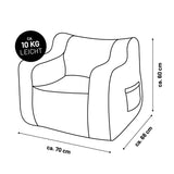 LUMALAND Sessel „Glow in the Dark“ - Kids Size - Sternen-Design - Bezug soft & waschbar - Pink, Maße ca. 70x68x60 cm, ca. 10 kg leicht